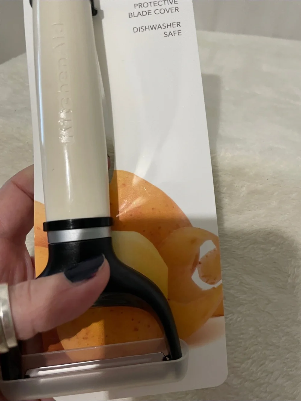 KitchenAid Cream and Black Y-Peeler with Blade Cover